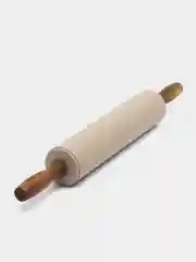Скалка DeNASTIA с деревянной ручкой 42,5x5, силикон+акация, цвет бежевый