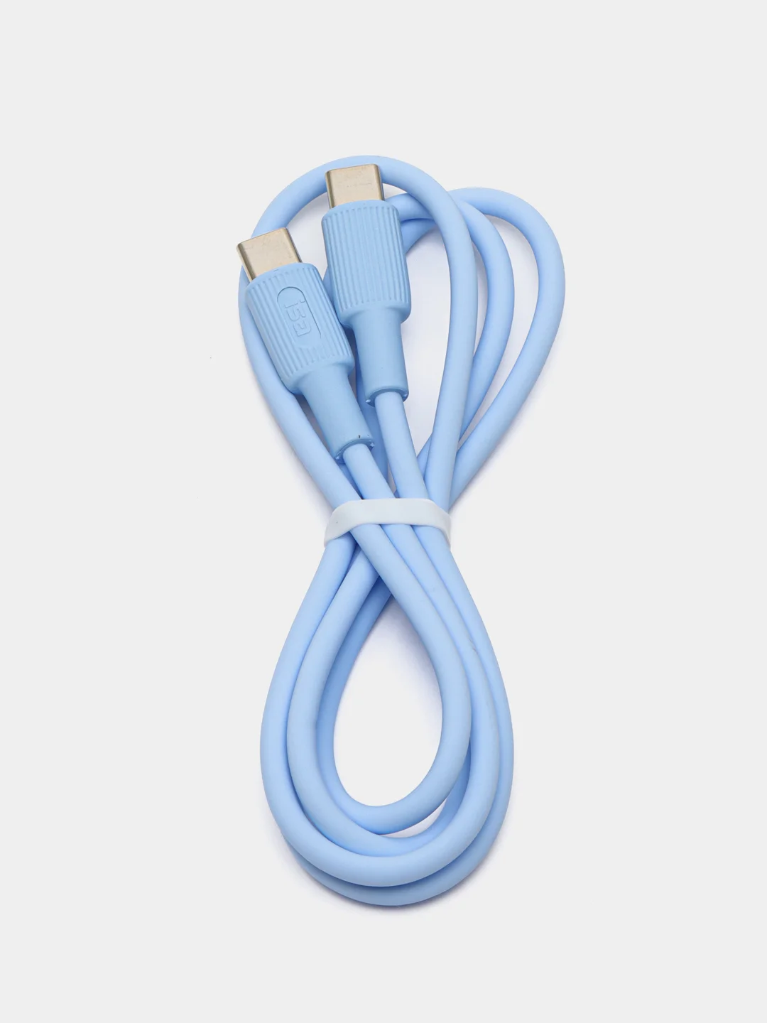 Светло-синий кабель для быстрой зарядки ISA силиконовый Type-C / Type-C, 60W