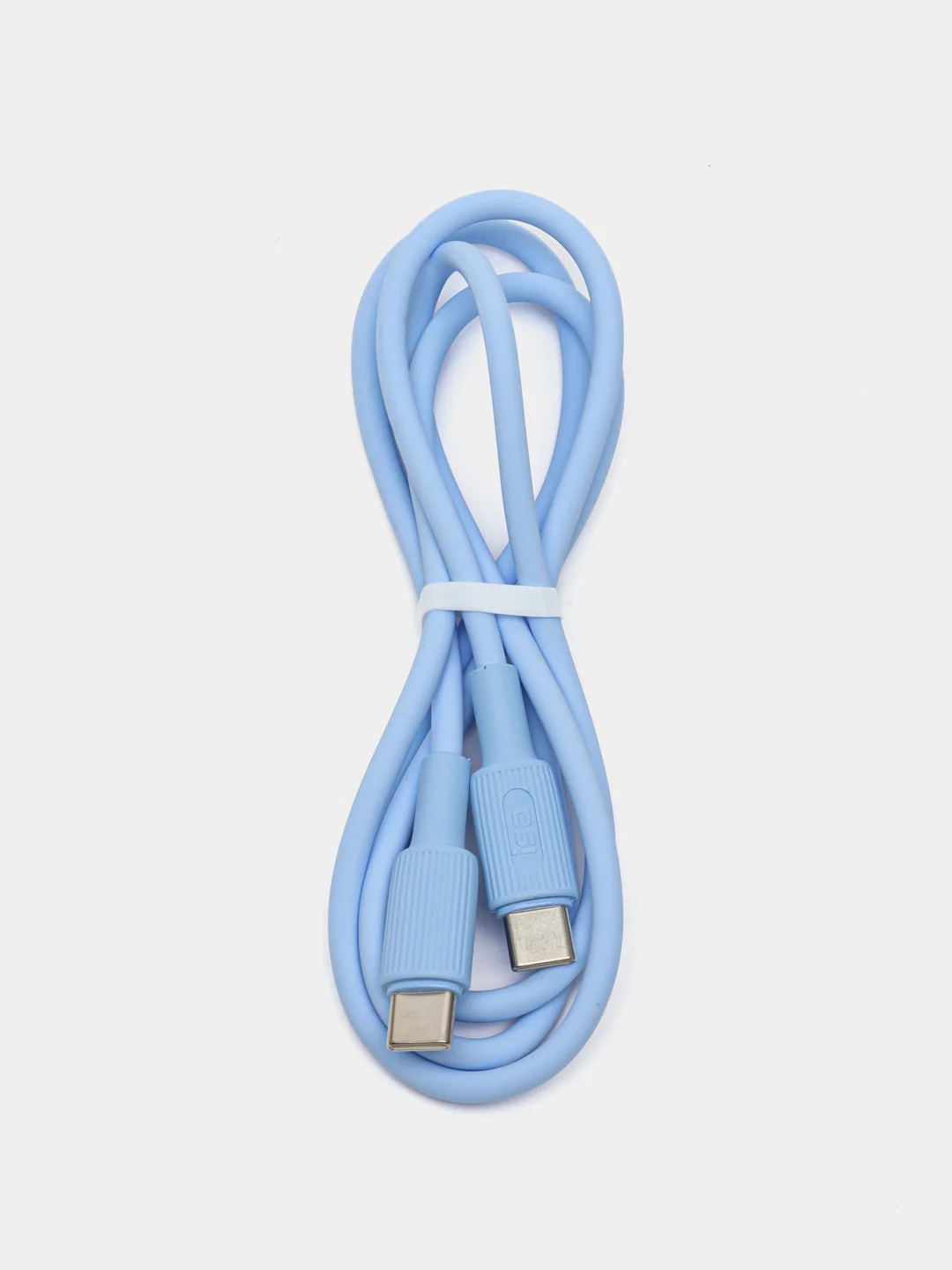Светло-синий кабель для быстрой зарядки ISA силиконовый Type-C / Type-C, 60W