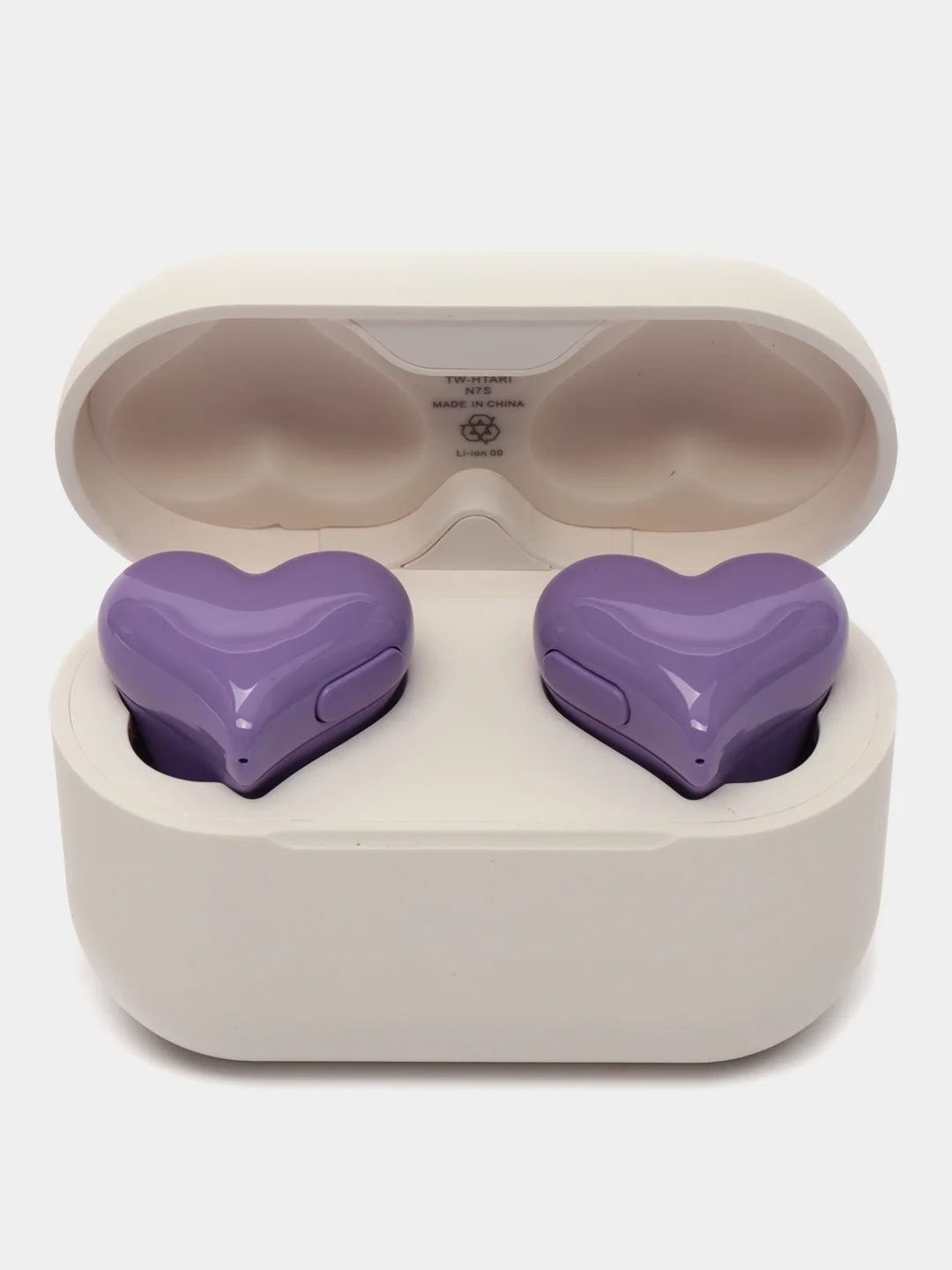Фиолетовый беспроводные наушники Hear Buds TW-02 в форме сердца с микрофоном, Bluetooth
