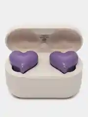 Фиолетовый беспроводные наушники Hear Buds TW-02 в форме сердца с микрофоном, Bluetooth