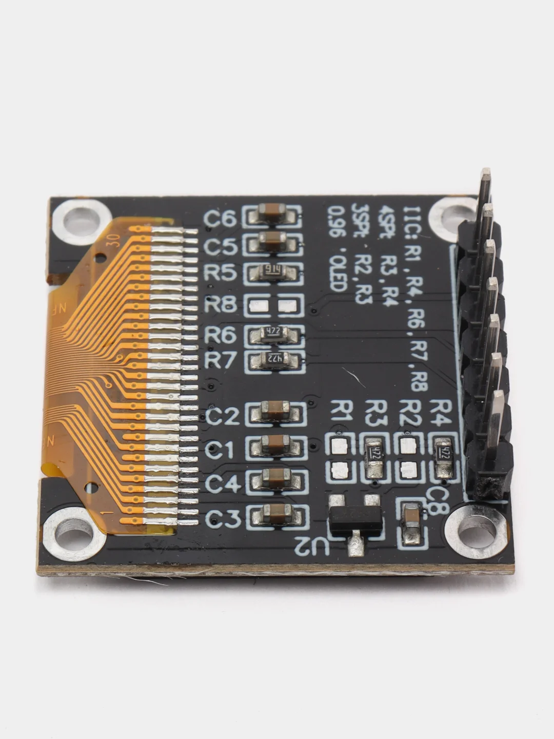 Дисплей OLED 0.96" 128*64 12864 7 контактов синие и желтые символы SPI