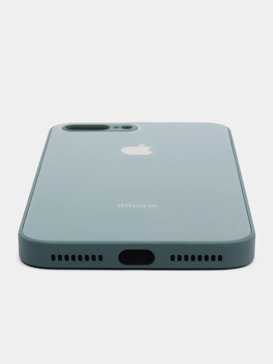 Зеленый чехол для iPhone 7 plus, iPhone 8 plus, со стеклянной панелью и защитой камеры