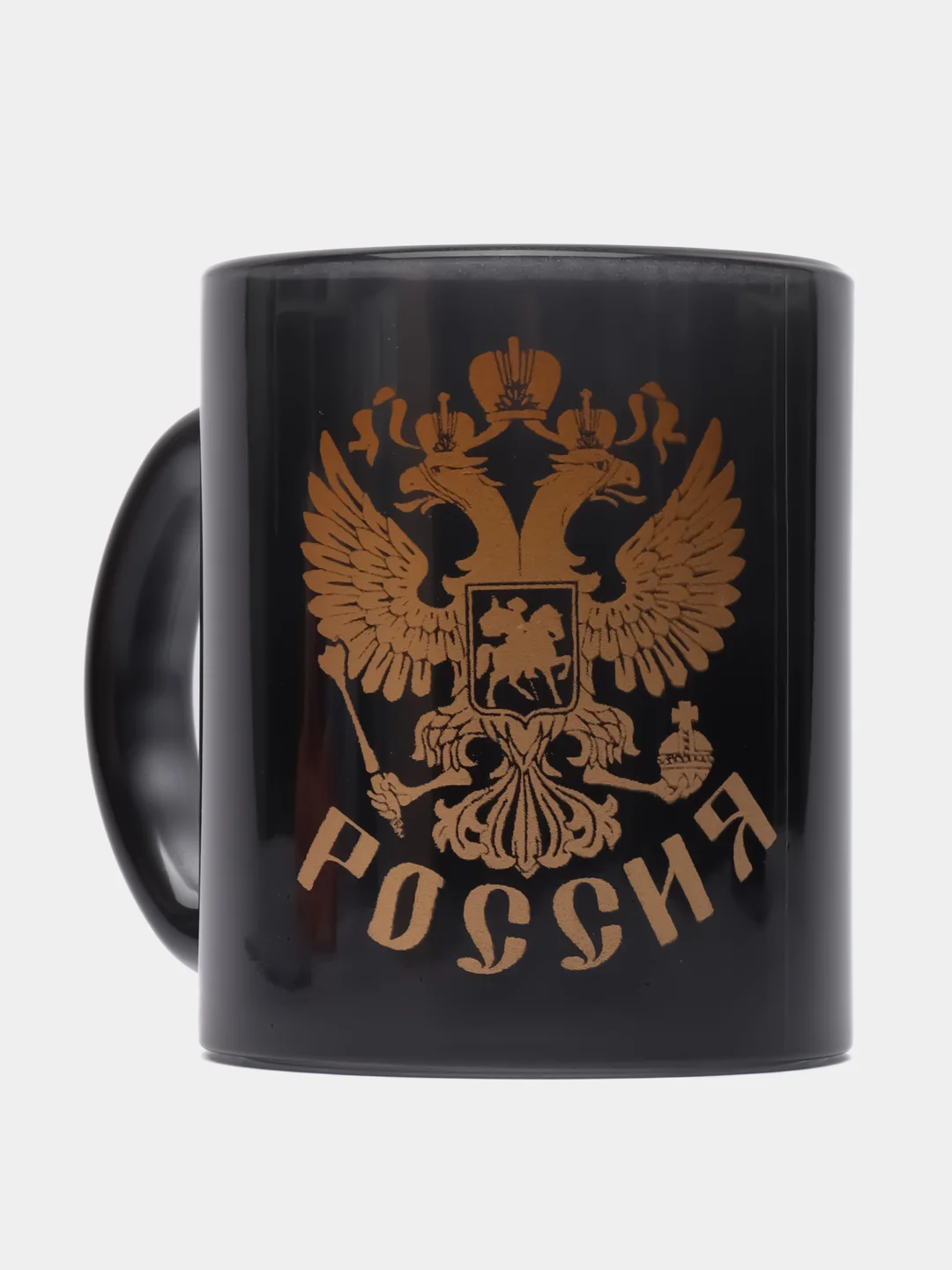 Черный кружка, бокал для чая Герб России