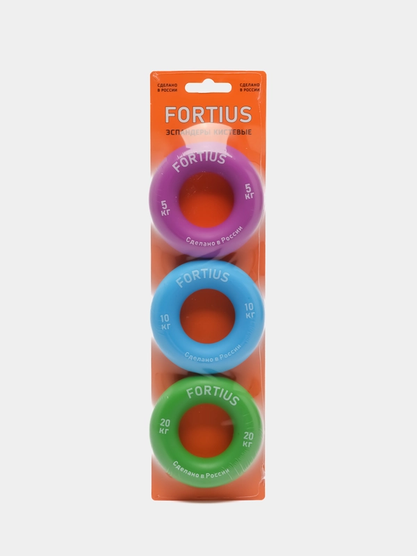 Набор кистевых эспандеров "Fortius", 3 шт. (5,10,20 кг) (подложка) кольцо