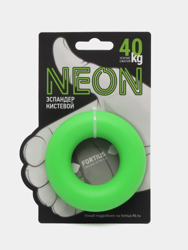 Эспандер кистевой "Fortius" Neon 40 кг (зелёный) кольцо