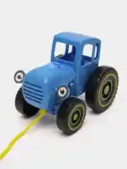 Синий трактор игрушка-каталка музыкальная