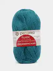 Тёмно-бирюзовый пряжа Пехорка "Деревенская", 100% шерсть, 100 г, 250 м