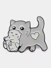 Фуксия значки с котами (кошками, котятами), пин на одежду или рюкзак