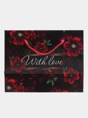 Подарочный пакет-коробка With love, 23 х 18 х 11 см