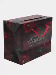 Черный подарочный пакет-коробка With love, 23 х 18 х 11 см