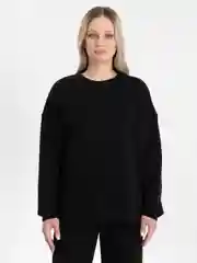 Черный костюм женский, оверсайз, с широкими брюками палаццо