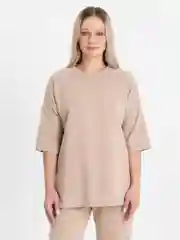 Бежевый костюм женский. Спортивный. Комплект футболка и брюки