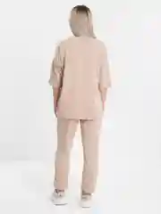 Бежевый костюм женский. Спортивный. Комплект футболка и брюки