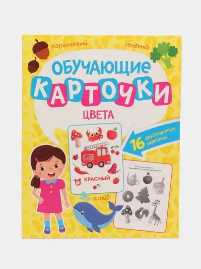 Бирюзовый карточки обучающие для детей двусторонние 16 шт., 170х265 мм. Проф-Пресс