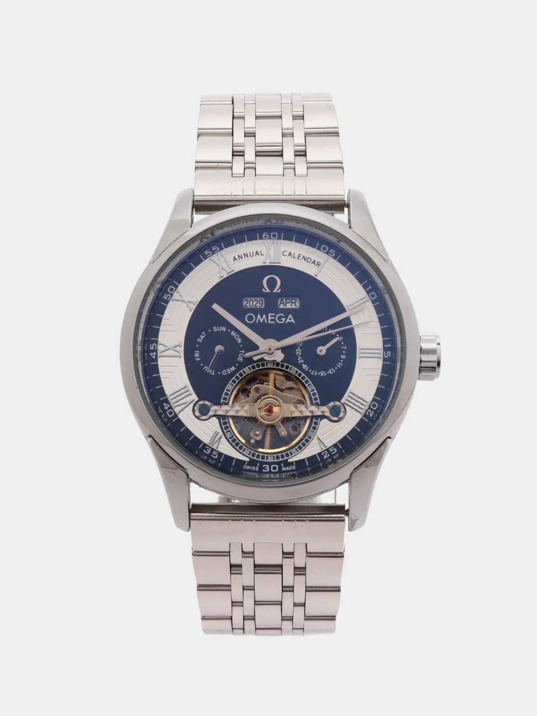 Серый металлик часы механические Omega