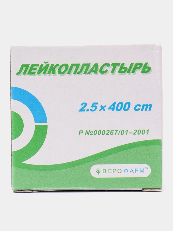 Пластырь, лейкопластырь рулонный Верофарм, 2,5х400 см, тканевая основа, 20230316