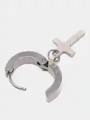 Серый металлик сережка-кольцо из нержавеющей стали с крестом и черепом, мужская серьга, женская моно-серьга