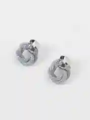 Серебряный серьги женские, сережки женский круглые  "Переплетение"
