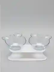 Белый миска двойная со съемными чашами