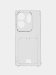 Чехол для Infinix Zero 30 4G / Инфиникс Зеро 30 4Г, прозрачный с карманом для карты