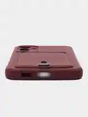 Бордовый чехол Samsung Galaxy S23 FE/ Самсунг Галакси С23 ФЕ, силиконовый с карманом для карты