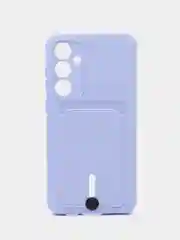Лавандовый чехол Samsung Galaxy S23 FE/ Самсунг Галакси С23 ФЕ, силиконовый с карманом для карты