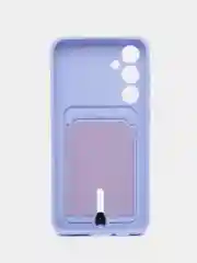 Лавандовый чехол Samsung Galaxy S23 FE/ Самсунг Галакси С23 ФЕ, силиконовый с карманом для карты