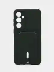 Тёмно-зелёный чехол Samsung Galaxy S23 FE/ Самсунг Галакси С23 ФЕ, силиконовый с карманом для карты