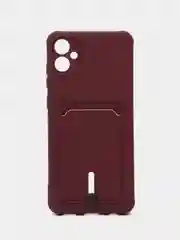 Бордовый чехол Samsung Galaxy A05 / Самсунг Галакси А05,, силиконовый с карманом для карты