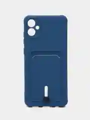 Синий чехол Samsung Galaxy A05 / Самсунг Галакси А05,, силиконовый с карманом для карты