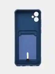 Синий чехол Samsung Galaxy A05 / Самсунг Галакси А05,, силиконовый с карманом для карты