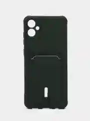 Тёмно-зелёный чехол Samsung Galaxy A05 / Самсунг Галакси А05,, силиконовый с карманом для карты