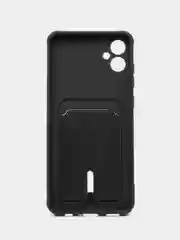 Тёмно-зелёный чехол Samsung Galaxy A05 / Самсунг Галакси А05,, силиконовый с карманом для карты