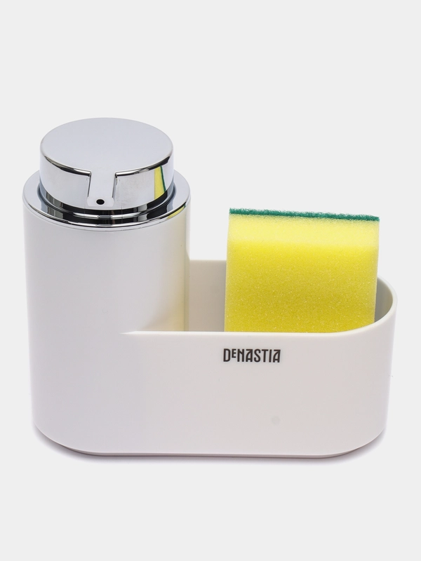 Диспенсер-органайзер DeNASTIA 16.5х7х14.5см (в наборе с одной губкой), цвет белый