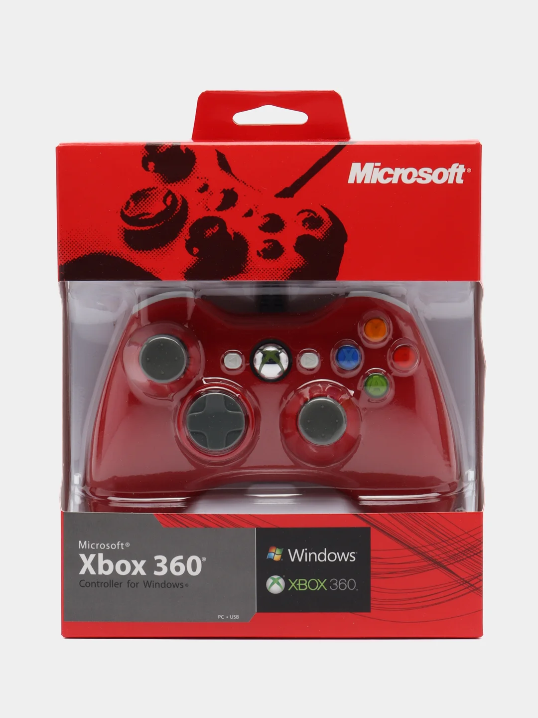 Красный проводной геймпад/джостик XBOX360 и PC controller