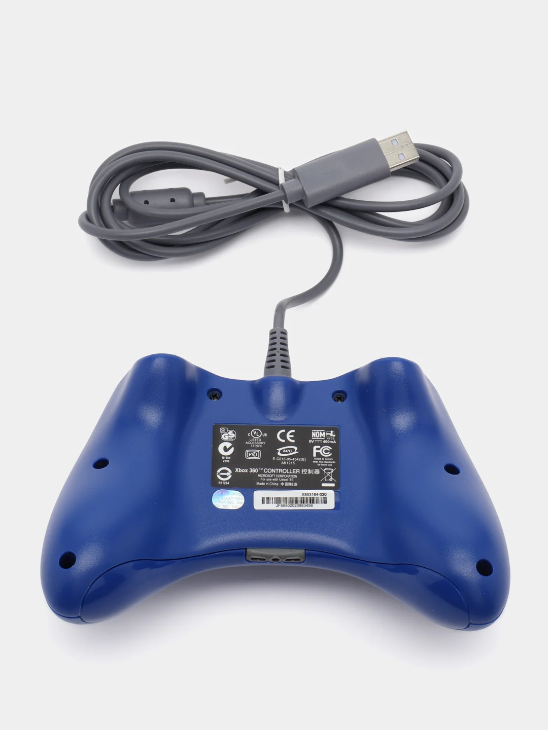 Синий проводной геймпад/джостик XBOX360 и PC controller