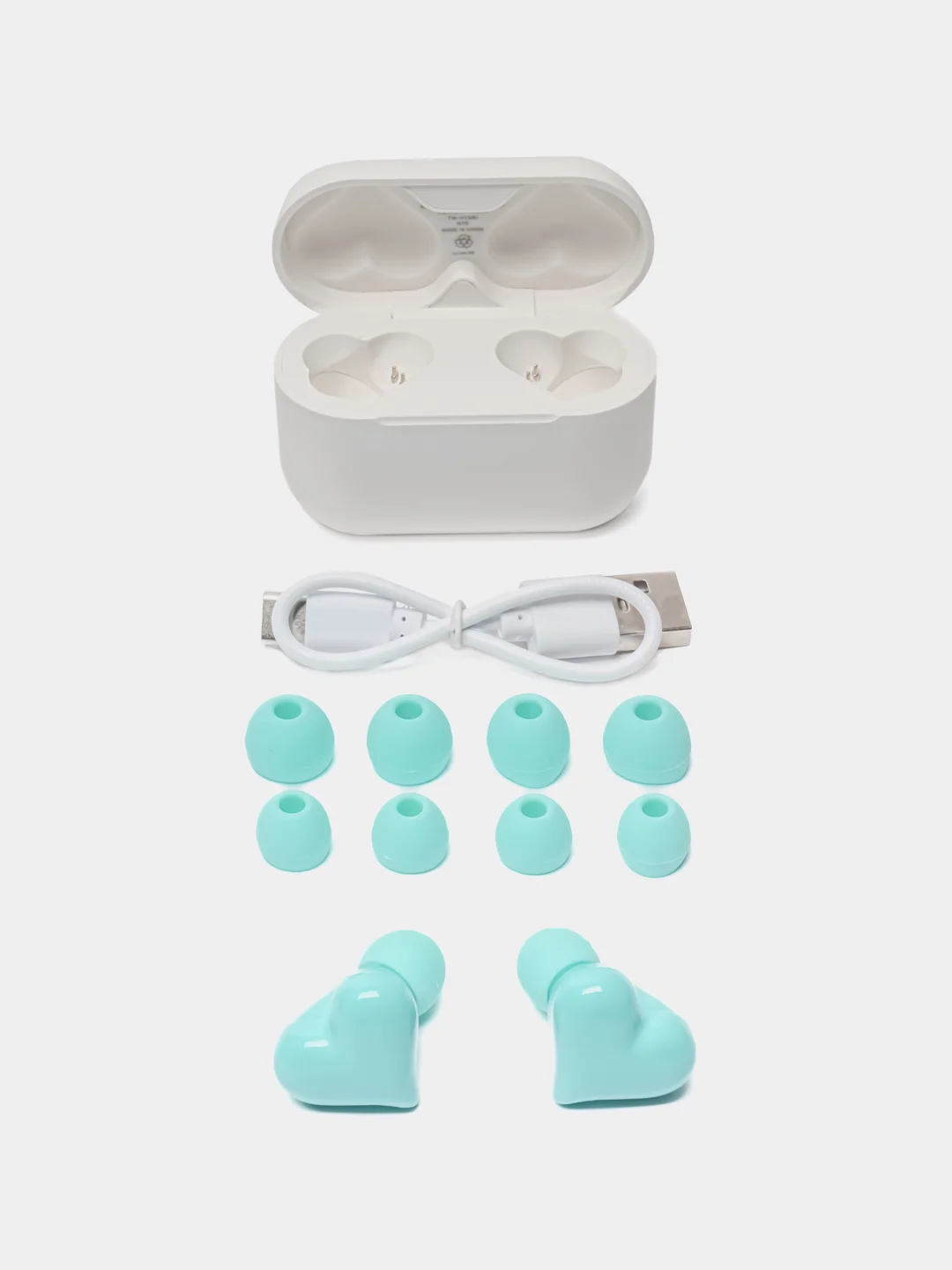 Мятный беспроводные наушники Hear Buds TW-02 в форме сердца с микрофоном, Bluetooth