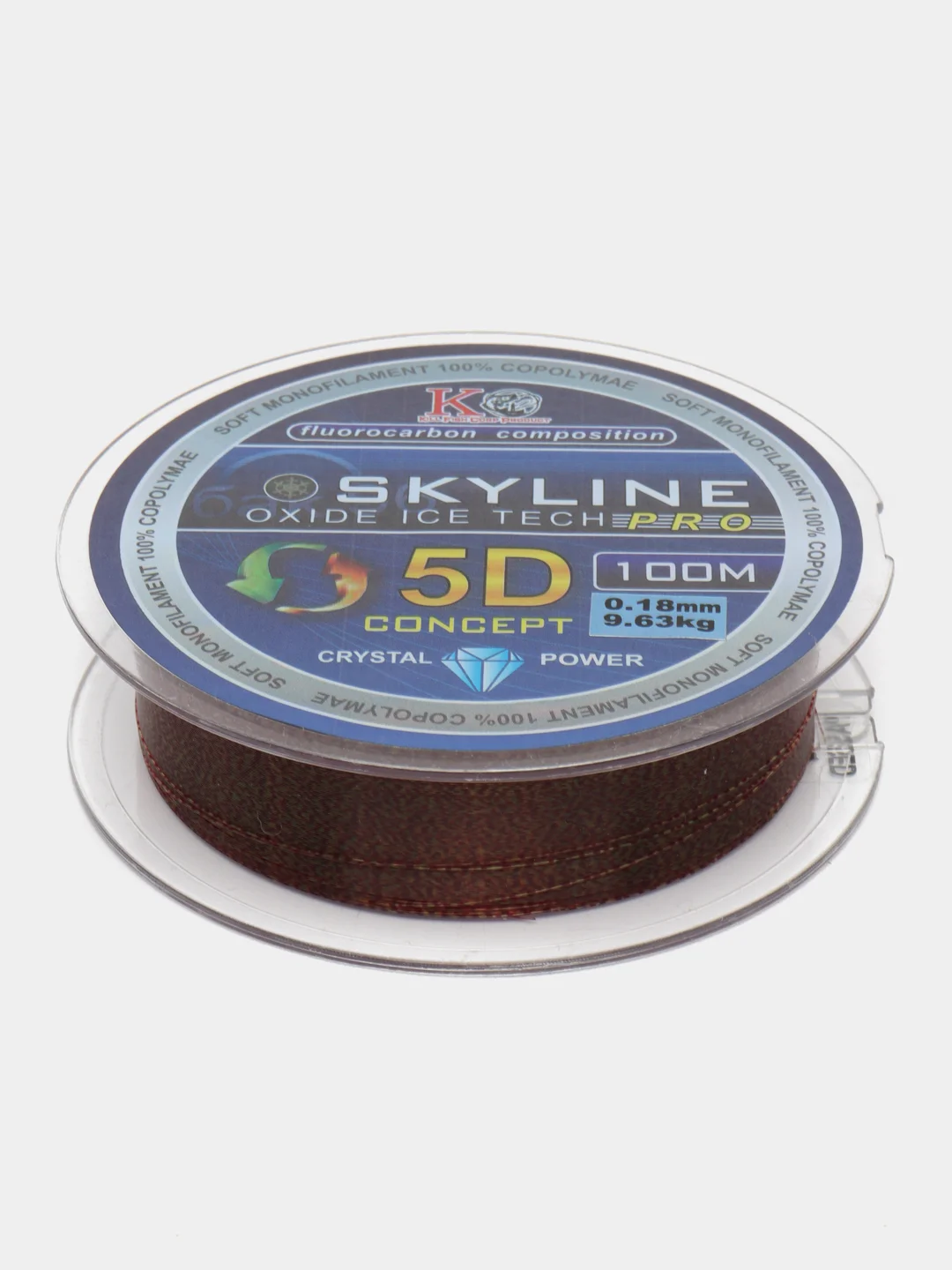 Леска рыболовная Skyline 5D, флюрокарбон, монофильная, прозрачная, для зимней рыбалки