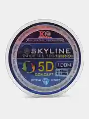 Леска рыболовная Skyline 5D, флюрокарбон, монофильная, прозрачная, для зимней рыбалки