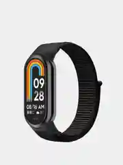 Черный ремешок нейлоновый на липучке для Xiaomi Mi Band 8 / Mi Band 9