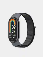 Серый ремешок нейлоновый на липучке для Xiaomi Mi Band 8 / Mi Band 9