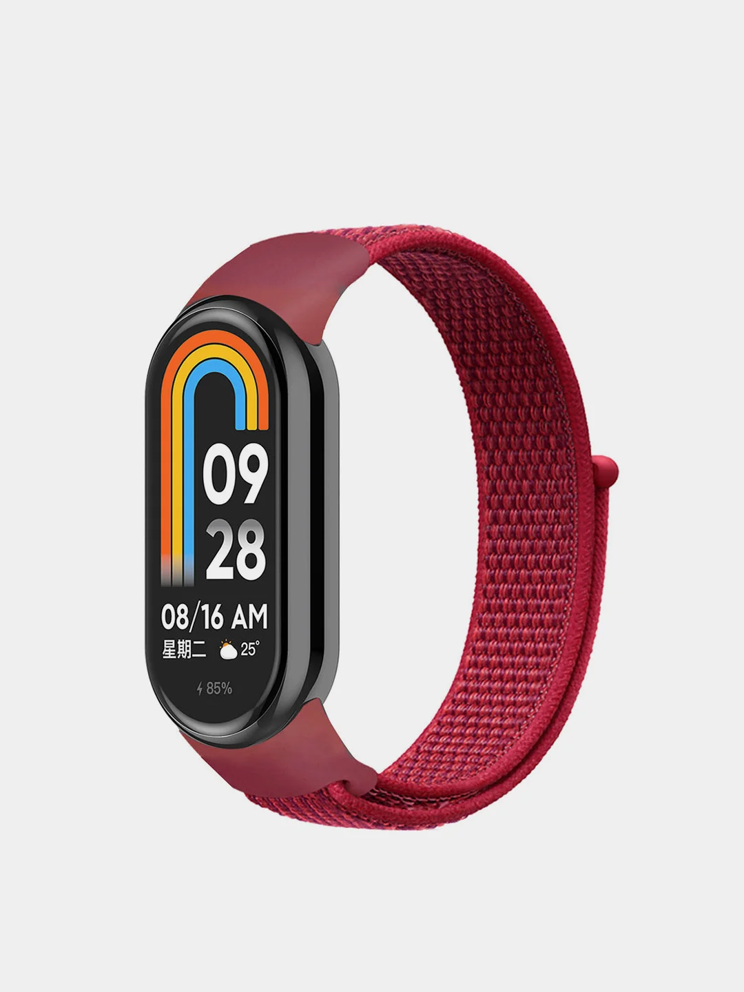 Красный ремешок нейлоновый на липучке для Xiaomi Mi Band 8 / Mi Band 9