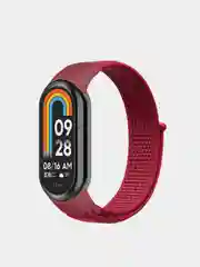 Красный ремешок нейлоновый на липучке для Xiaomi Mi Band 8 / Mi Band 9