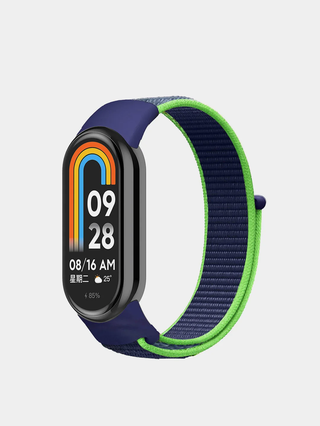 Темно-синий ремешок нейлоновый на липучке для Xiaomi Mi Band 8 / Mi Band 9