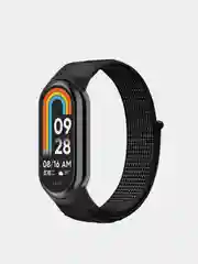Коричневый ремешок нейлоновый на липучке для Xiaomi Mi Band 8 / Mi Band 9