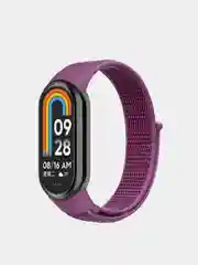 Фиолетовый ремешок нейлоновый на липучке для Xiaomi Mi Band 8 / Mi Band 9