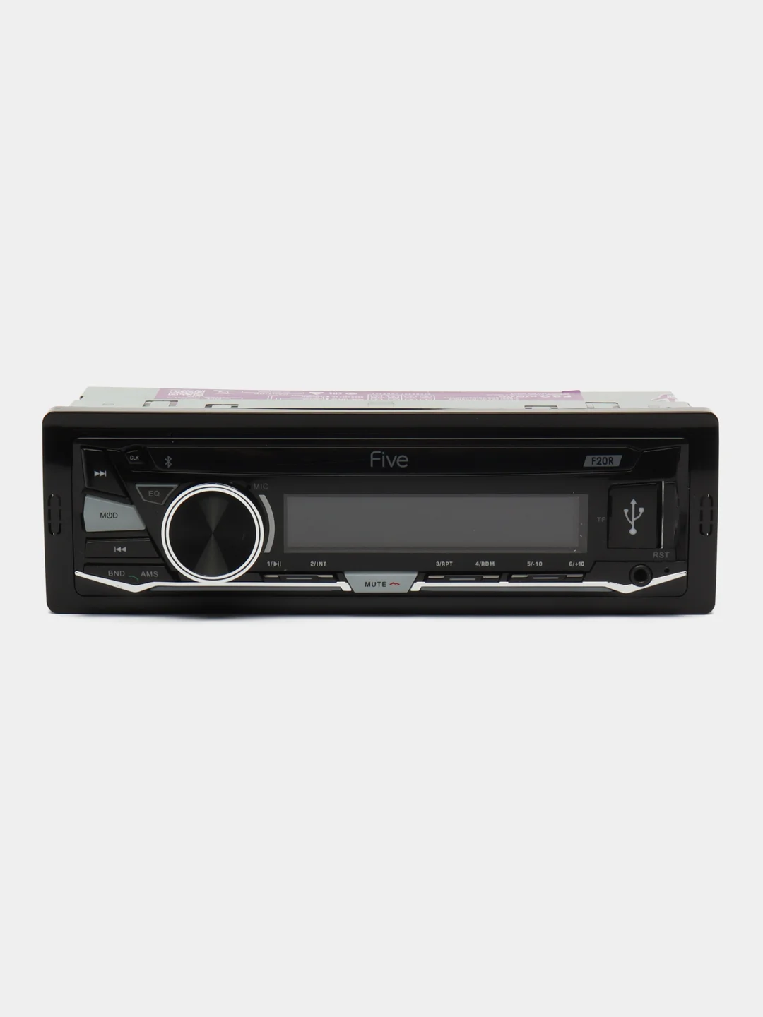 Красный автомагнитола 1DIN Five F20 BT
