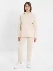 Бежевый спортивный женский костюм, на флисе