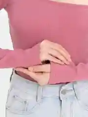 Розовый топ с длинными рукавами, женский топ